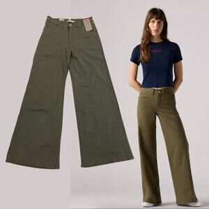 Levi’s 315 Shaping Wide Leg Jeans 30x32 | Olive Twill High Rise NWT, New Gift